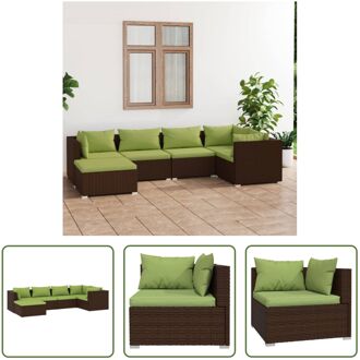 Tuinset Poly Rattan - Bruin - Modulair design - Hoogwaardig materiaal - Stevig frame - Comfortabele