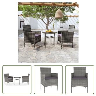 Tuinset - Poly rattan - Grijs - 45 x 45 cm - 52 x 57 x 84 cm