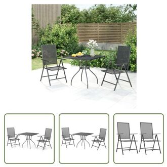 Tuinset - Staal - Antraciet - 80x80x72.5 cm - Verstelbaar Grijs