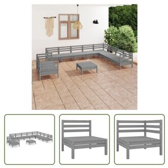 Tuinset The Living Store - Grenenhout - 63.5 x 63.5 x 62.5 cm - Grijs