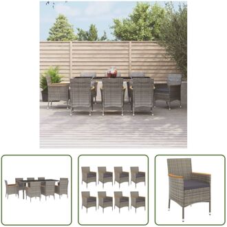 Tuinset - Trendy - Tuinmeubelen - Afmetingen- 190 x 90 x 75 cm (L x B x H) - Kleur- Grijs - Materiaal