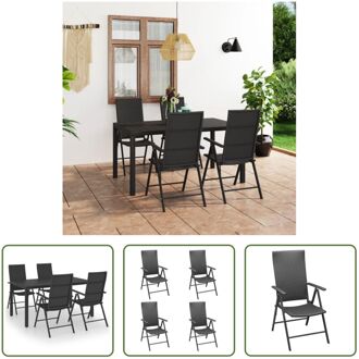 Tuinset - Tuinmeubelset - 150 x 90 x 74 cm - PE-rattan Zwart