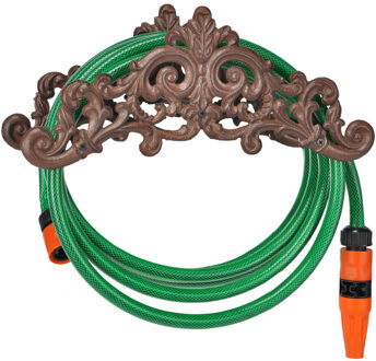 Tuinslang houder - gietijzer - tuinslang ophangen - 14 x 35,5 x 15,5 cm - Tuinslanghouders Groen