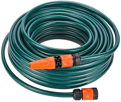 Tuinslang/waterslang - 30 meter - groen - verstelbaar mondstuk - met kraanaansluiting