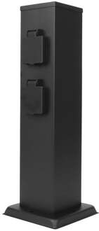 Tuinstekkerdoos / tuincontactdozen op spies inclusief timer spatwaterdicht 1.5 meter - Stekkerblokken Zwart