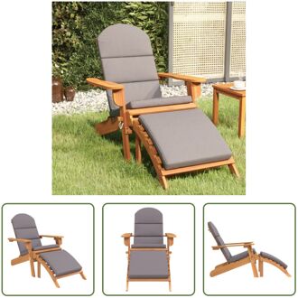 Tuinstoel Adirondack - Massief acaciahout - 75 x 84 x 90 cm - Incl - Kussens Bruin