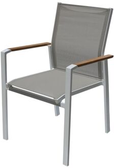 Tuinstoel Bonifacio Stapelbaar Aluminium/textileen Taupe
