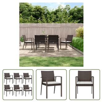 Tuinstoel Bruin PE-rattan Staal - 56.5 x 57 x 83 cm - 110 kg