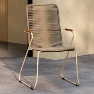 Tuinstoel 'Catheryne' Polyester touw en acaciahout, kleur Beige