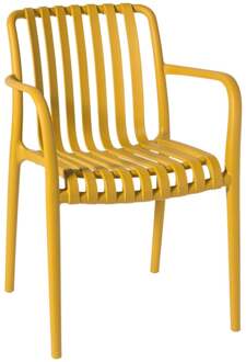 Tuinstoel Lea met armleuning - geel - 80.5x58x55 cm