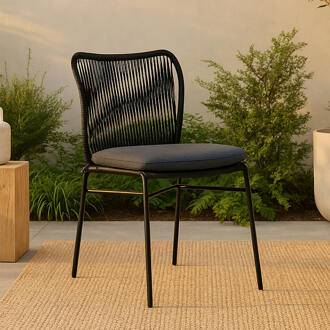 Tuinstoel 'Malek' Stapelbaar, kleur Zwart