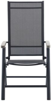 Tuinstoel Milo - 64x60,5x112,5cm - Verstelbaar - Aluminium En Kunststof - Antraciet