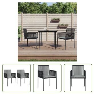 Tuinstoel PE-rattan - 54x60.5x83.5cm (BxDxH) - zwart