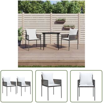 Tuinstoel PE-rattan - 54x61x83cm - Bruin