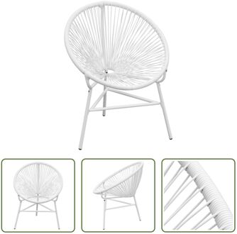 Tuinstoel PE-rattan - 69 x 66 x 87 cm - Wit