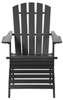 Tuinstoel + Voetenbankje Anacona Zwart 138x79x93cm