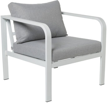 Tuinstoel Tenerife met kussens - wit/grijs - 64x70x74 cm