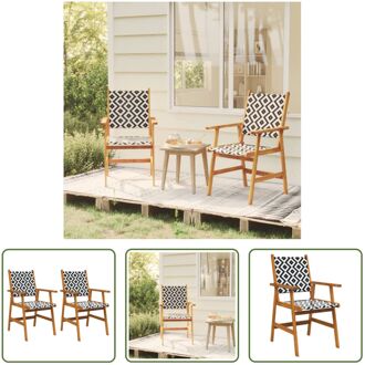 Tuinstoelen - Set van 2 - Massief Acaciahout en Poly Rattan - 56 x 62 x 92 cm - Ontspannen in de Zon Bruin