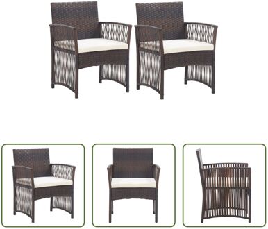 Tuinstoelen - ST-RATTAN - Set van 2 - Bruin poly rattan - 55.5 x 58 x 76 cm