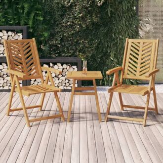 Tuinstoelen - Verstelbare - Acaciahout - Lattenpatroon - 5 Standen - Comfortabele zitplaats - Bruin