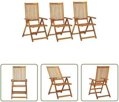 Tuinstoelenset - Massief Acaciahout - Verstelbaar - Weerbestendig - 57x71x110cm Bruin