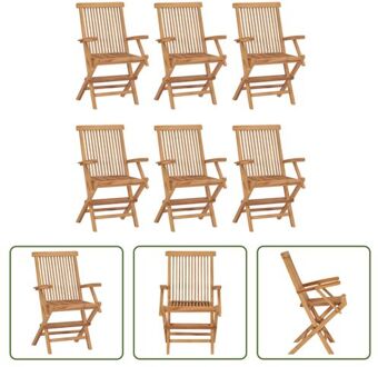 Tuinstoelenset - Teakhout - 6 stuks - 56x62x90 cm - Duurzaam en elegant Bruin