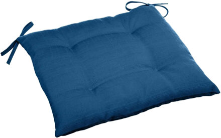 Tuinstoelkussen - blauw - uv-bestendig - 40 x 4 cm