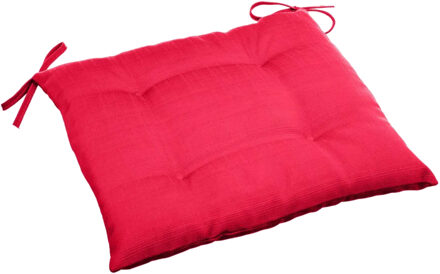 Tuinstoelkussen - rood - uv-bestendig - 40 x 4 cm