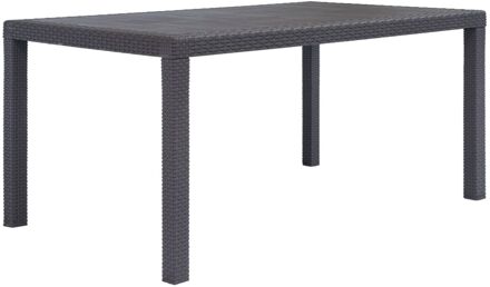 Tuintafel 150x90x72 cm rattan-look kunststof bruin