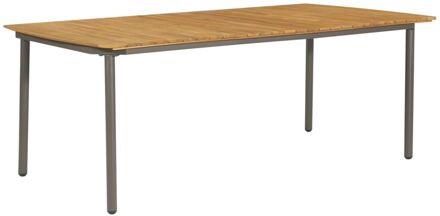 Tuintafel 200x100x72 cm massief acaciahout en staal Bruin