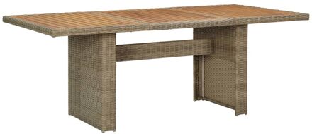 Tuintafel 200x100x74 cm poly rattan bruin