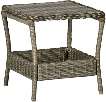 Tuintafel 45x45x46,5 cm poly rattan bruin