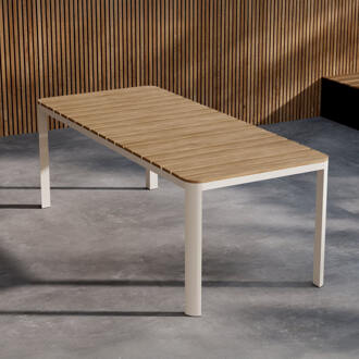 Tuintafel 'Anndria' 210 x 90cm, Aintwood, kleur Beige/Houtlook - 210 x 90 cm