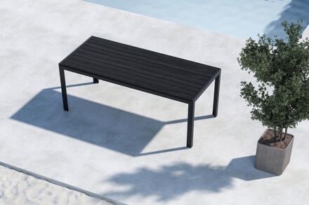 Tuintafel 'Cherice' 205 x 90cm, kleur Zwart - 205 x 90 cm