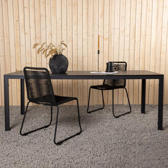 Tuintafel 'Erikka' 205 x 90cm, kleur Zwart - 205 x 90 cm