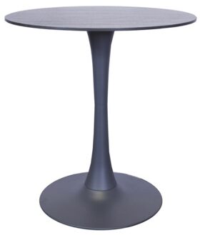 Tuintafel Jamy HPL Blad Ø70xh74cm Met Metalen Gepoedercoat Onderstel zwart