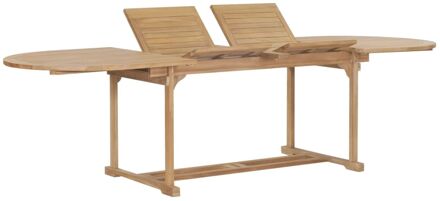 Tuintafel verlengbaar ovaal 180-280x100x75 cm massief teakhout Bruin