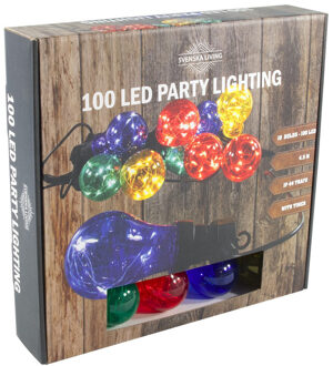 Tuinverlichting feestlampjes lichtsnoer met 10 gekleurde bolletjes