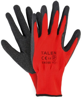 Tuinwerkhandschoenen/werkhandschoenen rood/zwart 3 paar maat L
