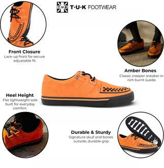 TUK Pointed Creeper Sneaker Oranje Koe Suede Platform Schoenen - A9182 - EU 38