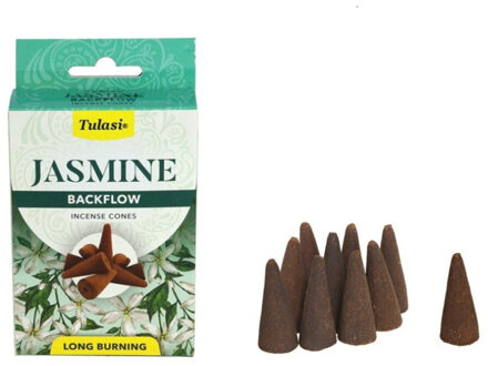 Tulasi Wierook kegeltjes in huisgeur Jasmijn - 10x kleine kegeltjes - Ontspannend