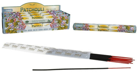 Tulasi Wierook sticks in huisgeur Patchouli - 20x sticks van 22 cm - Ontspannend - 24 grams Camel bruin