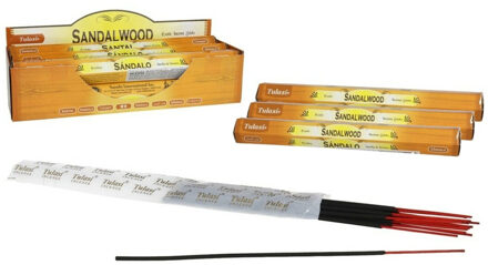 Tulasi Wierook sticks in huisgeur Sandelhout - 60x sticks van 22 cm - Ontspannend - 24 grams