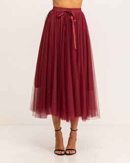 Tule rok met meerdere lagen en A-lijn snit - maat Bourgogne