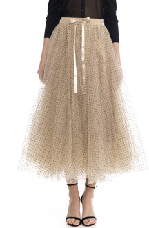 Tule rok met stippen Beige