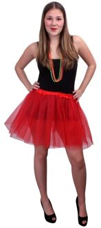 Tule rokje voor dames - carnaval verkleed rokje - rood - doorzichtige stof