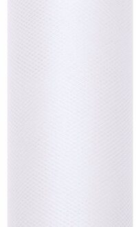 Tule stof - 3x - wit - met gaatjes - 50 x 900 cm - deco hobby artikelen