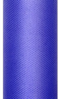 Tule stof blauw 15 cm breed