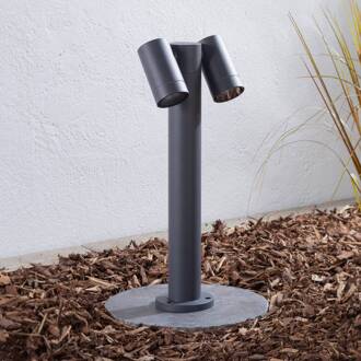 Tulimar sokkellamp, 45 cm, antraciet, 2-lamps, aluminium