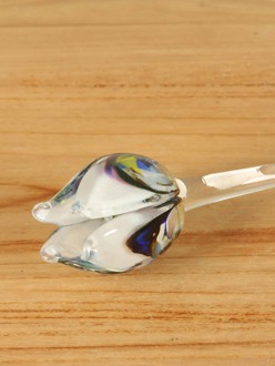 Tulp glas multicolor wit +/- 50 cm